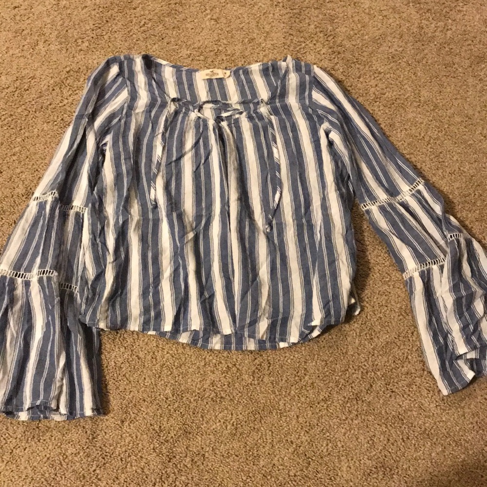 Blue and white Hollister blouse